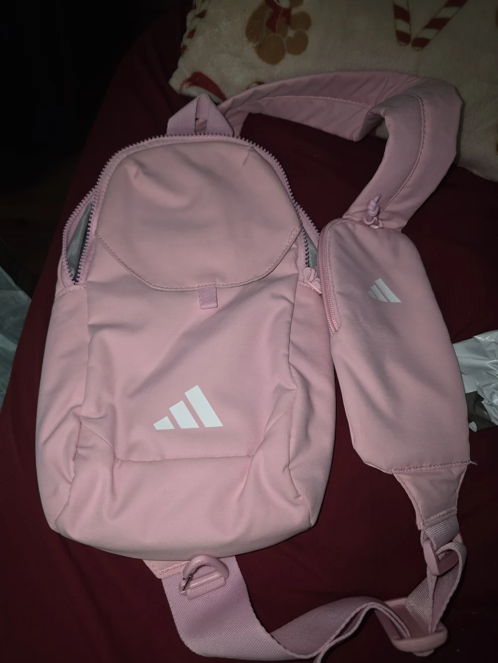 Adidas Kids Pink Sling Backpack - Compact Crossbody Bag